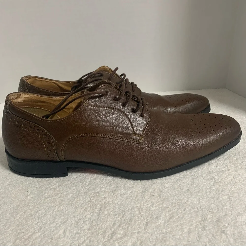Steve‎ Madden Gionni Wingtip Oxford Dress Shoes Mens Size 10 Brown Leather